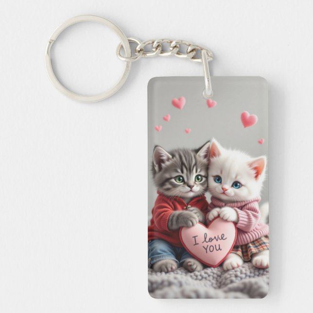 Porte-clefs Tom & Luna Valentine Keychain | Cute Couple Cat Ke (Devant)