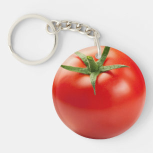 Porte-clefs Tomate rouge fraîche d'isolement sur l'arrière -