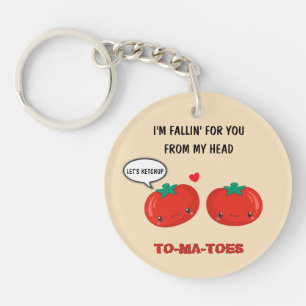 Porte-clefs Tomates en amour Cute Romantique Saint Valentin