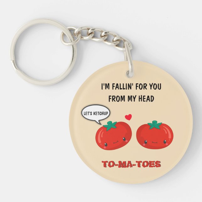 Porte-clefs Tomates en amour Cute Romantique Saint Valentin (Devant)