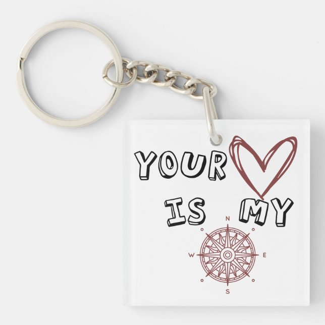 Porte-clefs Ton coeur est mon boussole (Devant)