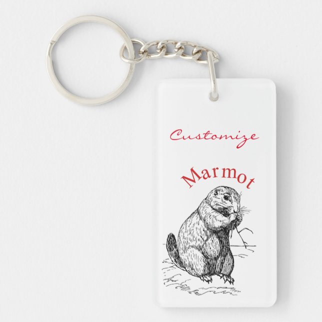 Porte-clefs Tonnerre_Cove d'animal de marmotte cuite (Devant)