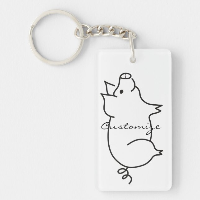 Porte-clefs Tonnerre d'animal de porc (Devant)