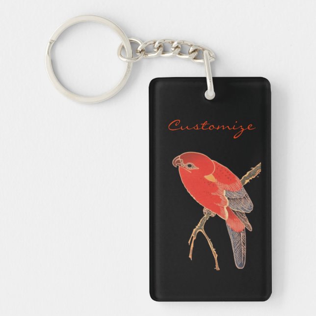 Porte-clefs Tonnerre de perroquet rouge tropical (Devant)