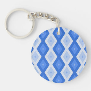 Porte-clefs Tons de motif de diamant bleu