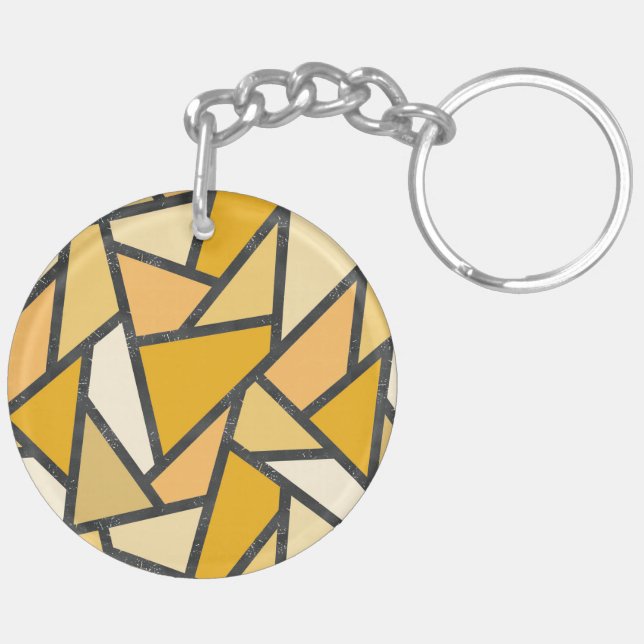 Porte-clefs Tons de motif en vitrail jaune (Dos gauche)