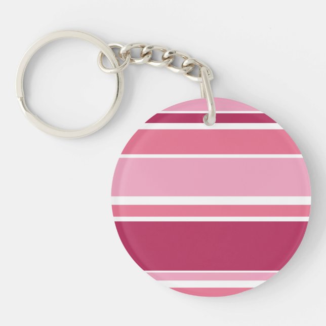 Porte-clefs Tons de rayures roses (Devant)