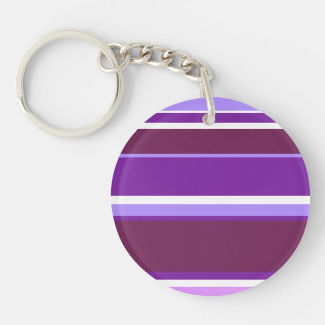 Porte-clefs Tons de rayures violettes (Devant)