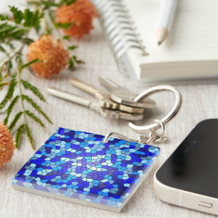 Porte-clefs Tons de verre de couleur bleue par Shirley Taylor