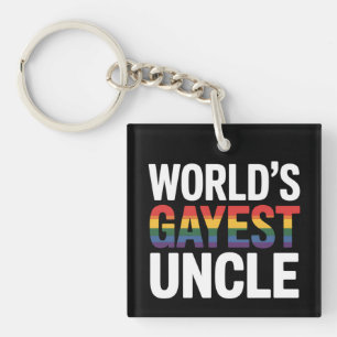 Porte-clefs Tonton gay le plus gay du monde LGBTQ Fierté gay A