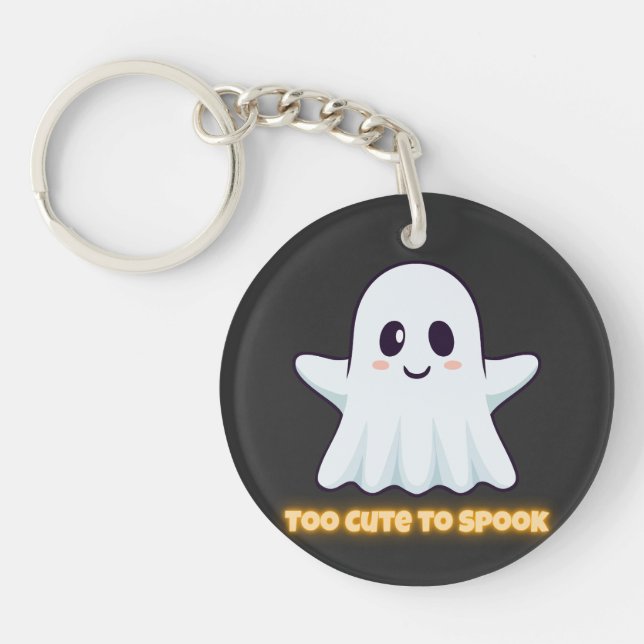 Porte-clefs Too Cute To Spook – Adorable Kawaii Ghost Hallowee (Devant)