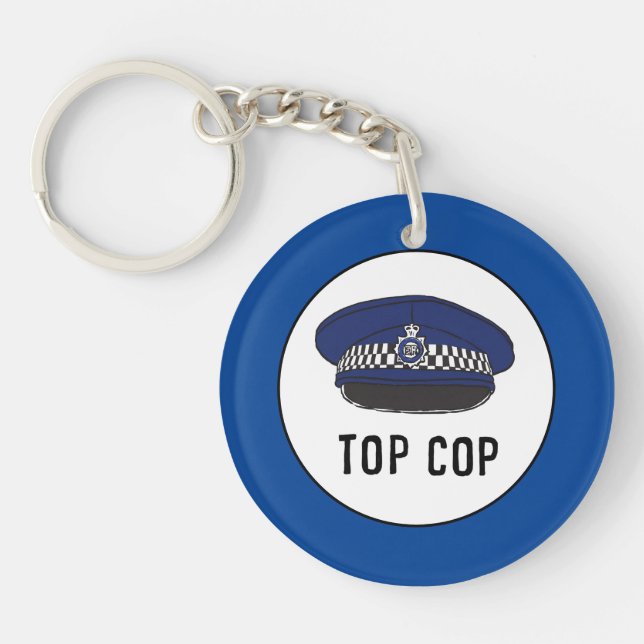 Porte-clefs Top Cop. Policier ou gendarme. Bague clé (Devant)