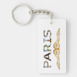 Porte-clefs Top des attractions de Paris par lettres de mot Pa