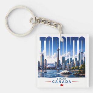 Porte-clefs 🍁 Toronto Skyline Moderne Style Urbain 🍁