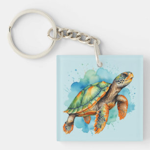 Porte-clefs Tortue à peinture mignonne