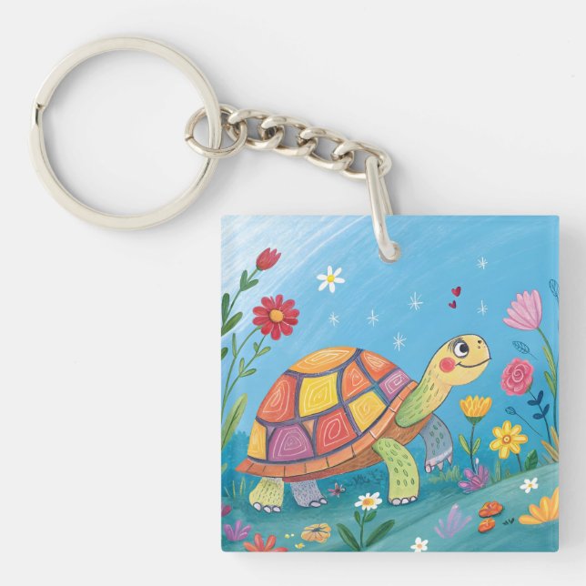 Porte-clefs Tortue Bébé Dessinée (Devant)