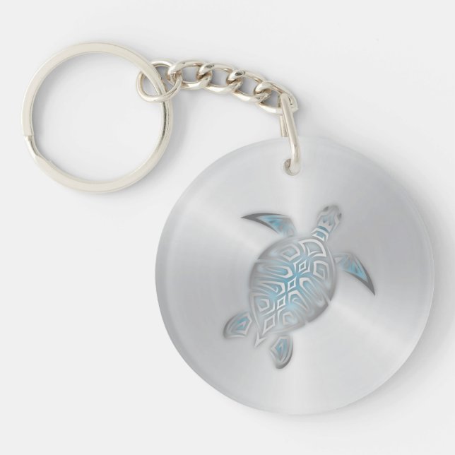 Porte-clefs Tortue de mer argentée (Devant)