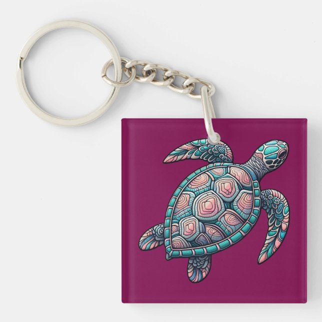 Porte-clefs Tortue de mer décorative (Devant)
