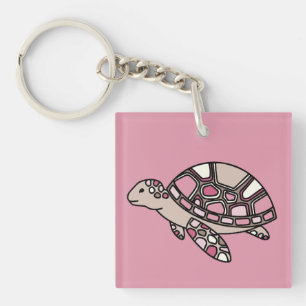 Porte-clefs Tortue de mer rose