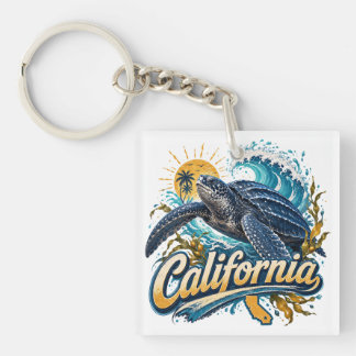 Porte-clefs Tortue luth Art de la côte californienne