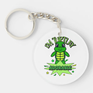 Porte-clefs Tortue Mignonne Citation Drôle Totalement Adorable