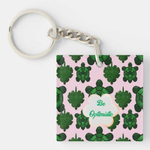Porte-clefs Tortue Mignonne Motif Sans Couture, Tropical