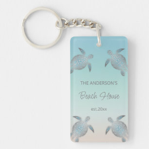 Porte-clefs Tortues d'argent Beach House