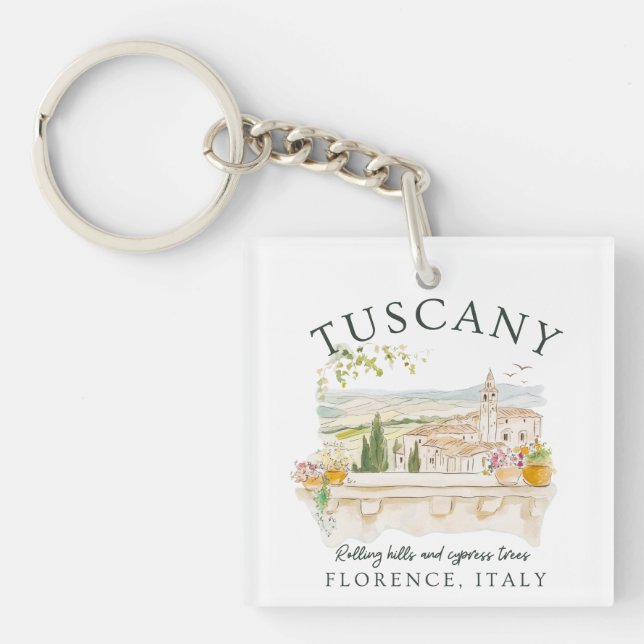 Porte-clefs Toscane Florence Travel - Rolling Hills & Trees (Devant)