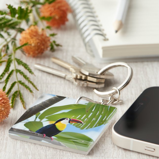 Porte-clefs Toucan tropical dans un arbre (Devant Droit)