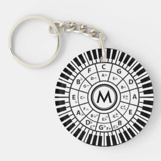 Porte-clefs Touches de piano personnalisées Cercle des Cinquiè