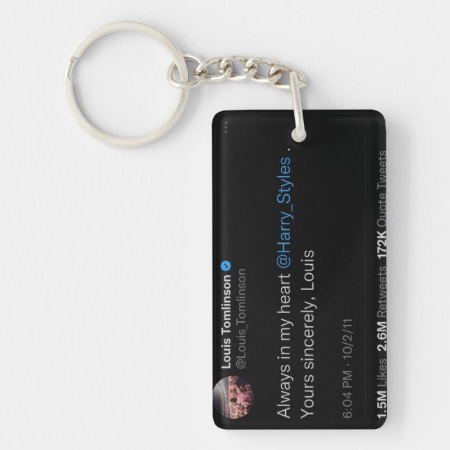 Porte-clefs Toujours dans mon coeur tweeter (Devant)