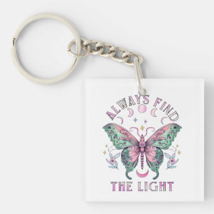 Porte-clefs Toujours trouver la lumière Beau papillon coloré
