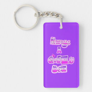 Porte-clefs Toujours une reine abeille violet porte - clé