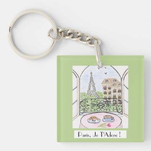 Porte-clefs Tour Eiffel Capricieuse de Paris Je T'Adore !