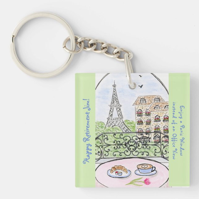 Porte-clefs Tour Eiffel Fantaisiste RETRAITE (Devant)