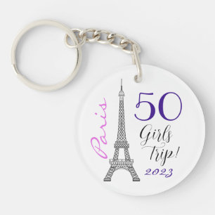 Porte-clefs Tour Eiffel Paris Chic Voyage 50e anniversaire
