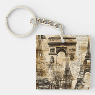 Porte-clefs Tour Eiffel Paris France Romantique Vintage