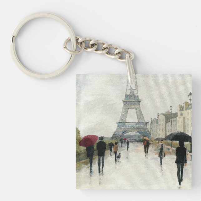 Porte-clefs Tour Eiffel | Paris sous la pluie (Devant)