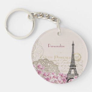 Porte-clefs Tour Eiffel vintage Paris personnalisé