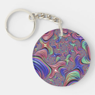 Porte-clefs Tourbillon Abstrait Coloré Spirale Fractale Tripan