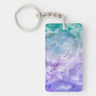 Porte-clefs Tourbillon de nuage bleu et violet