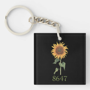 Porte-clefs Tournesol 8647 86 47 Subtle Anti Trump Floral Boho