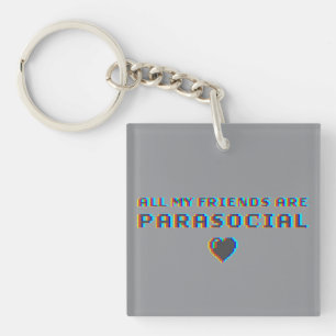 Porte-clefs Tous mes amis sont des graphiques rétro glitch par
