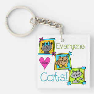 Porte-clefs Tout le monde aime les chats