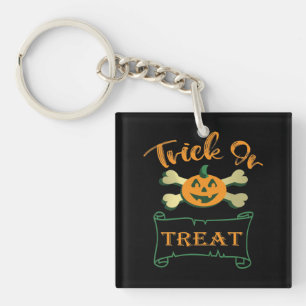 Porte-clefs Tracer ou traiter les os croisés citrouille Hallow