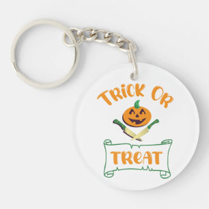 Porte-clefs Tracer ou traiter les os croisés Halloween visage 