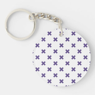 Porte-clefs Traces croisées ultra violettes sur blanc