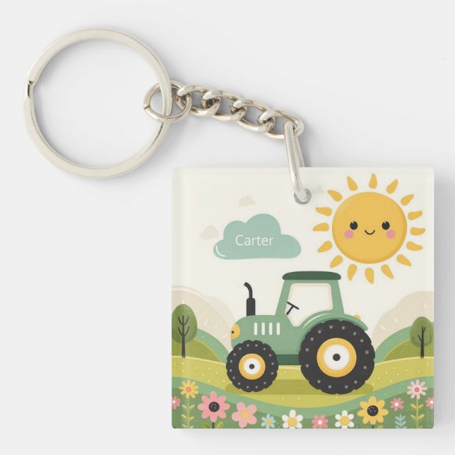 Porte-clefs Tracteur/exploitation agricole personnalisé (Devant)