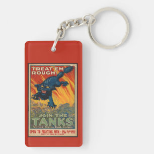 Porte-clefs Traitez-les rudement - Rejoignez les tanks