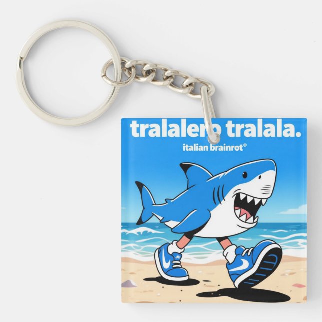 Porte-clefs tralalero tralala "brainrot italien"  (Devant)